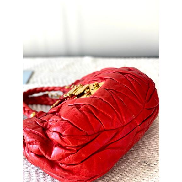 Miu Miu Red Leather Handbag – Made in Italy - Picture 8 of 14